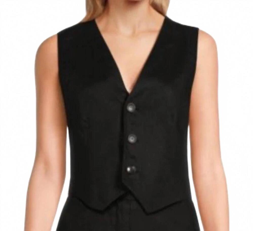 NEW A.L.C. maxwell linen vest in black